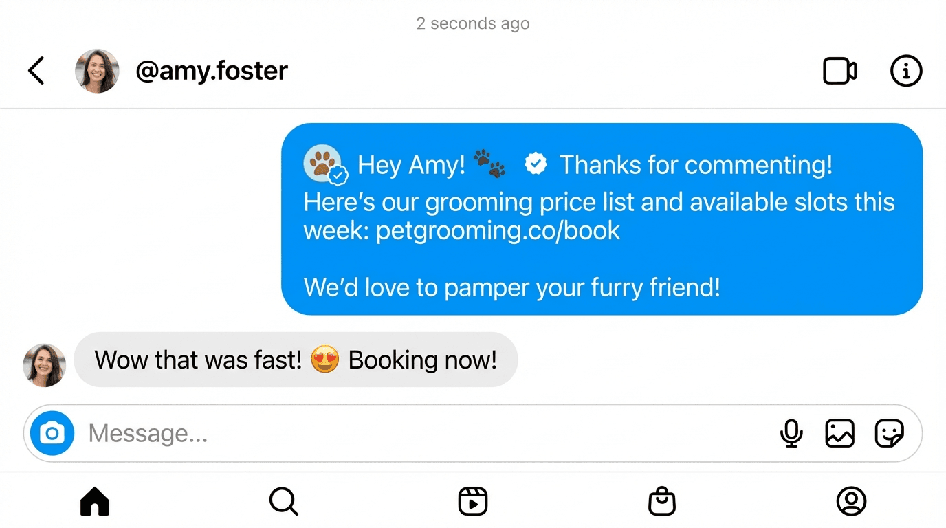 Auto-DM instantâneo