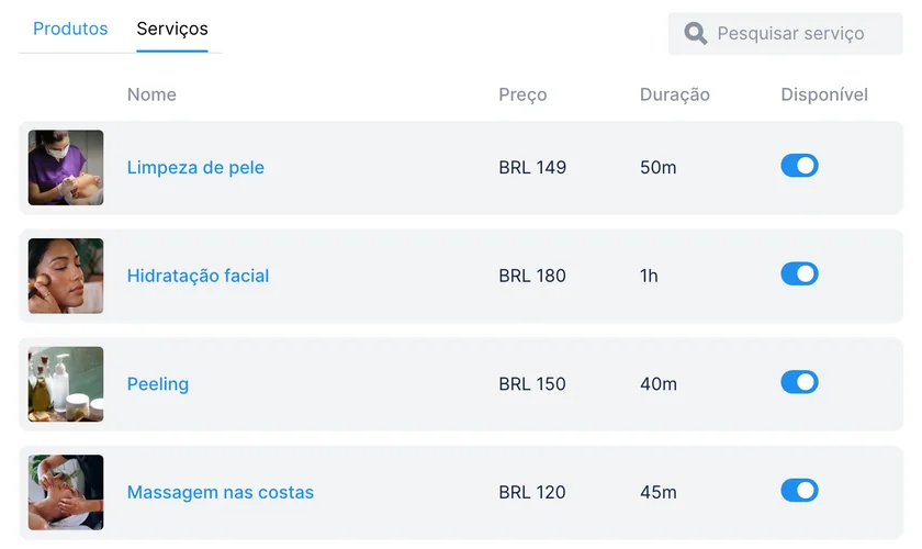 Catálogo com quatro serviços adicionados pelo AI Co-pilot