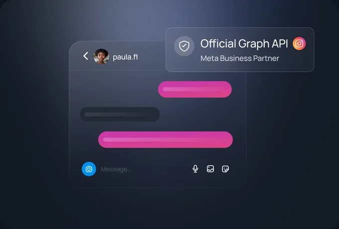 Instagram DM thread with the Official Graph API, Meta Business Partner badge