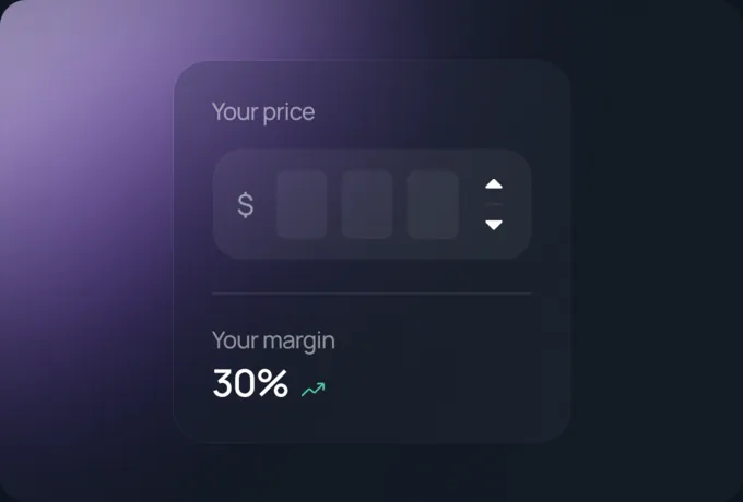 Your price field next to a 30% margin