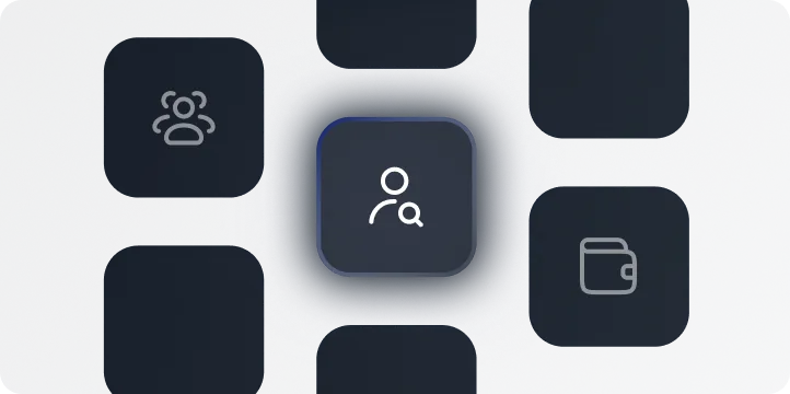 Lead icon between a team and a wallet icon