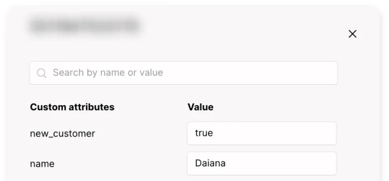 Lead attributes in Chatfuel: new customer, name, email, course, and CRM ID